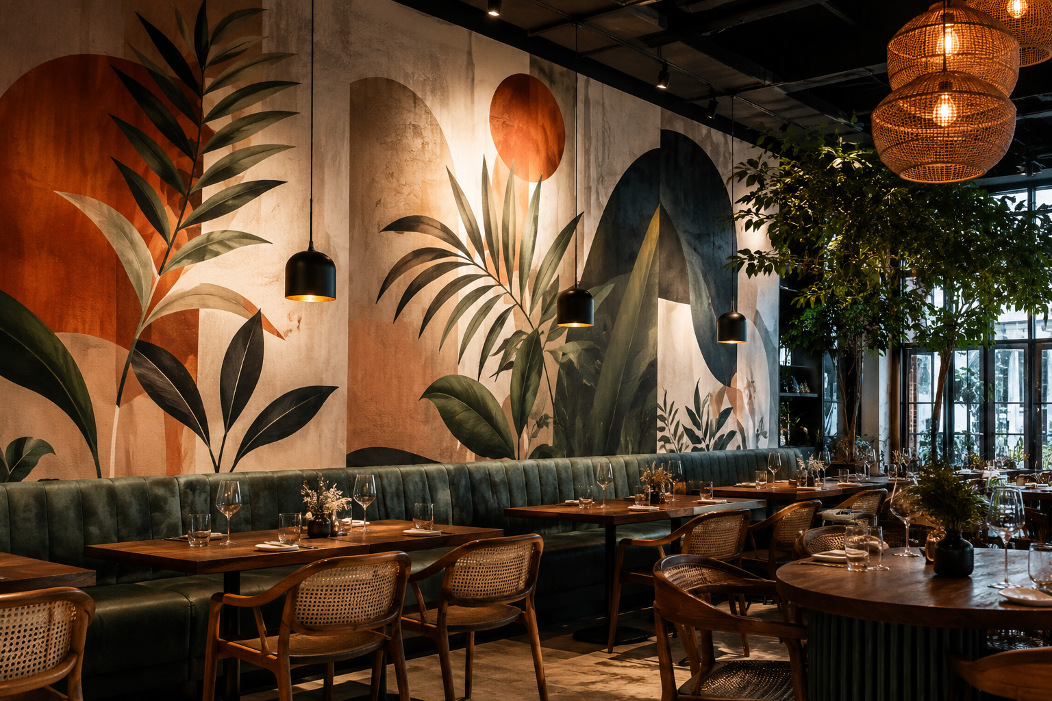 How Custom Murals Transform Restaurant Interiors